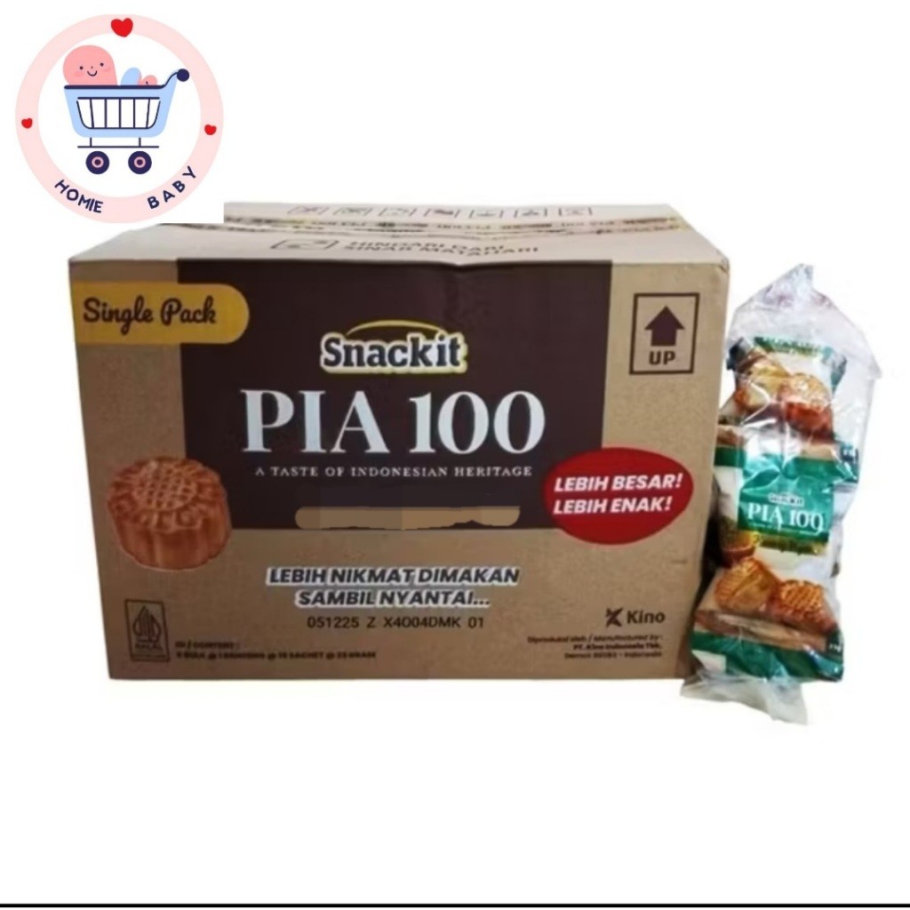 

SNACKIT PIA 100, kemasan 1 Dus isi 60 pcs, Rasa Coklat dan Kacang Hijau .