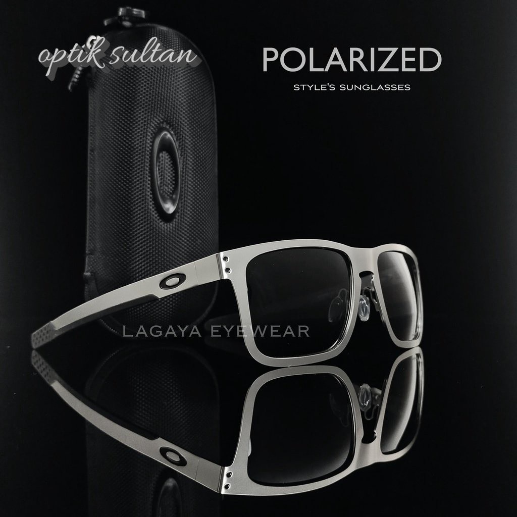 KACAMATA HITAM OAKLEY HOLBROOK METAL 4123 LENSA POLARIZED FREME TITANIUM PREMIUM