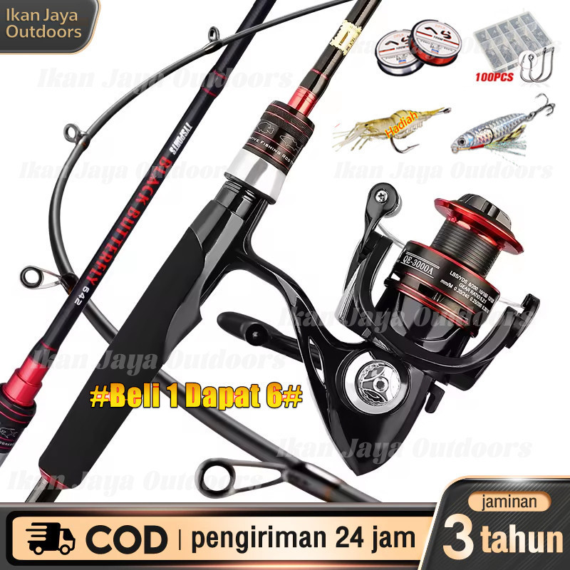 DAIWA set pancing daido 1.6m/1.8m/2.1m  Reel Pancing Murah Reel Pancing 100M Senar Pancing Umpan Com