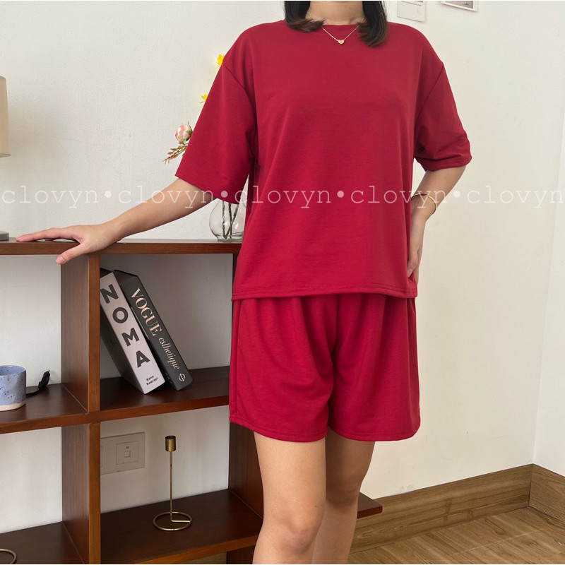 [𝗠𝗲𝗺𝗼𝘇𝗮] Setelan Polos Celana Pendek Wanita Jumbo Babyterry Super