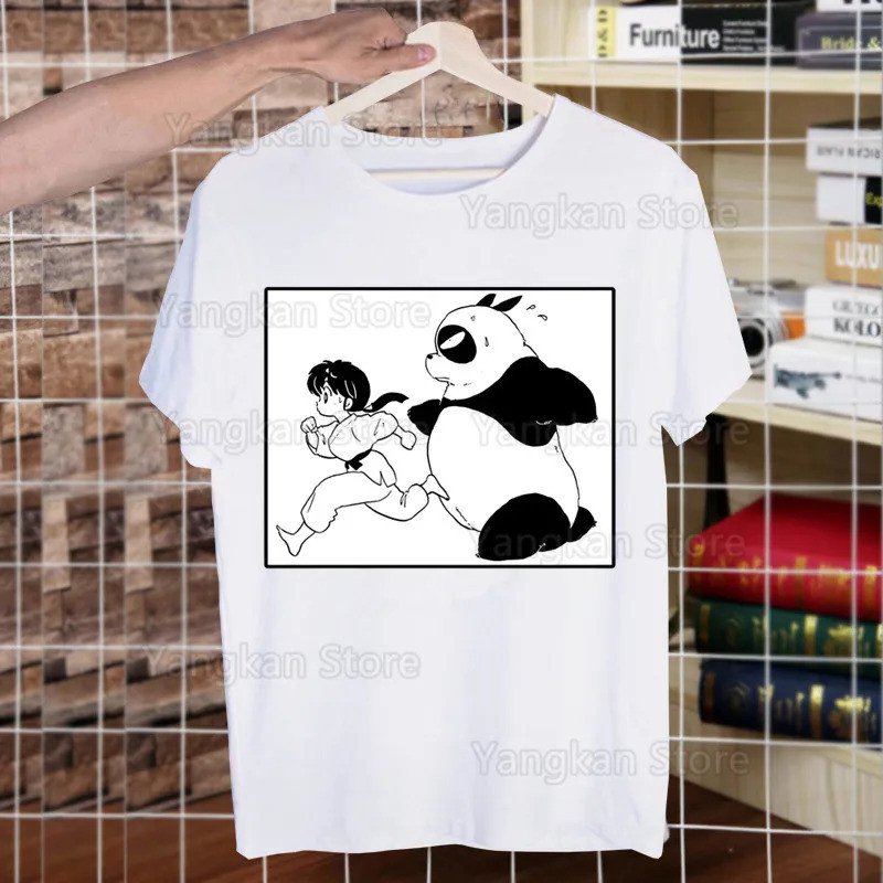 Tren Baru Kaos Ranma 12 Musim Panas Pria/Wanita Hip Hop Cetakan Lucu Kaos Ranma 1⁄2 Streetwear Kaos 