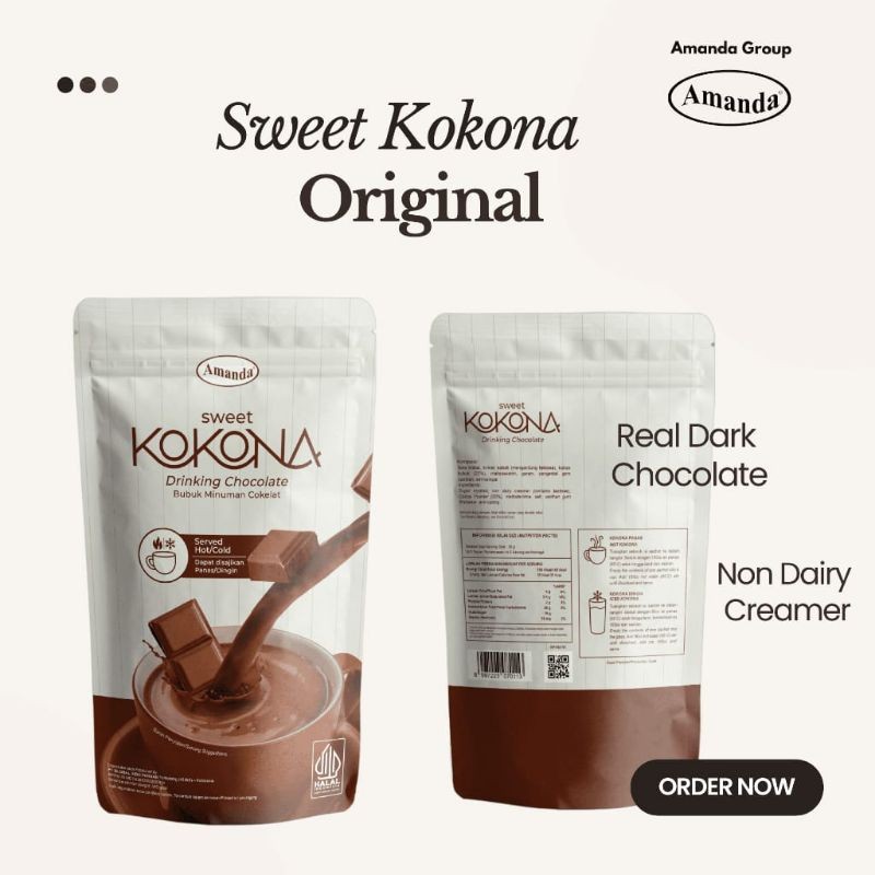 Sweet Kokona 500 gr - Minuman Dark Coklat Chocolate by Amanda / Hot Chocolate KAI