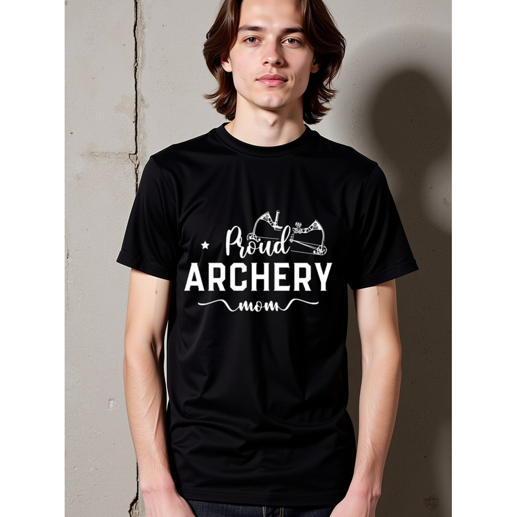 Kaos Wanita Panahan Ibu - Hadiah Ibu Panahan Hitam, Lengan Pendek