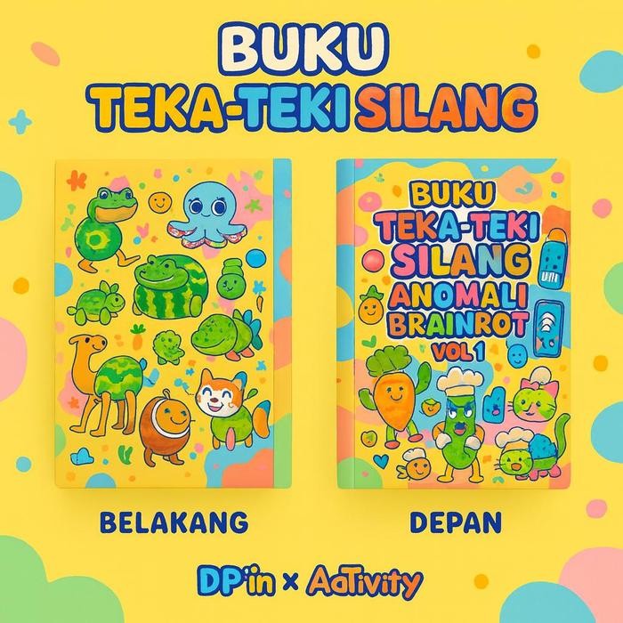 

DpinxAaTivityBuku Teka-Teki Silang Anak – Anomali Brainrot Vol 1 | Edukatif & Seru - A4/A5 - A4