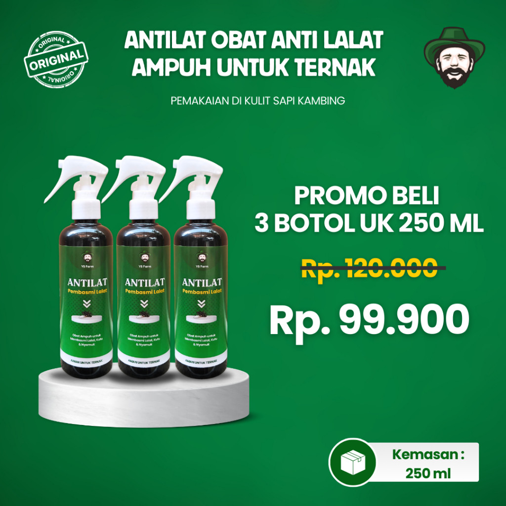 TERASHOP PROMO 3 BOTOL ANTILAT Obat Lalat untuk Sapi Kambing Pembasmi Lalat Kutu Nyamuk Hewan Ternak
