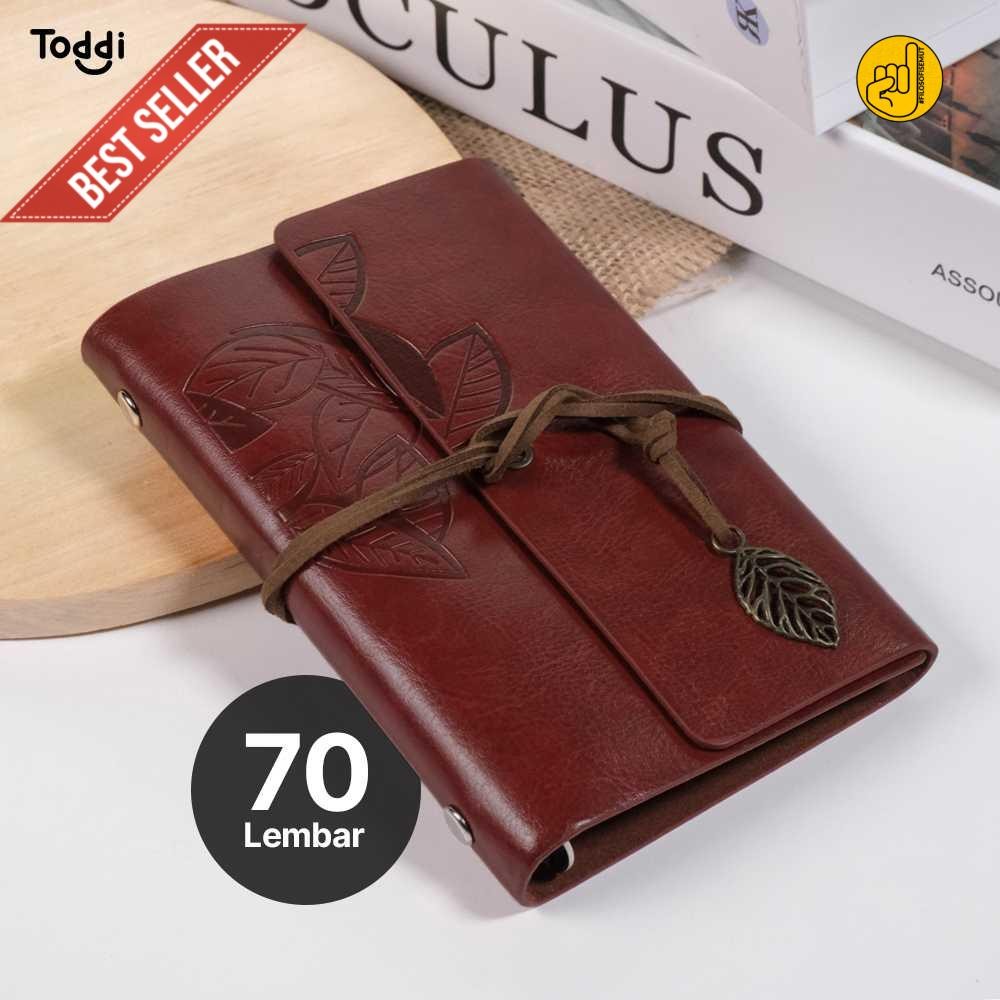 

baldan Toddi PHANTACI Buku Catatan Binder Kulit Retro Leaf Kertas B7 - BSD666 good quality