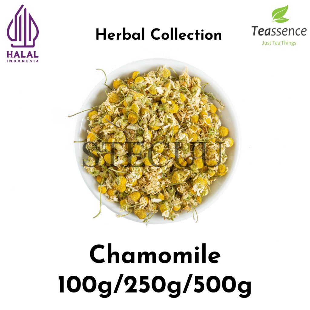 

Chamomile Tea / Teh Kamomil / Dried Chamomile Flower / Chamomile Kering / Bunga Chamomil Kering / Teh Bunga Tisane / Teh Herbal / Teh Cantik Tanpa Kafein 100g/250g/500g