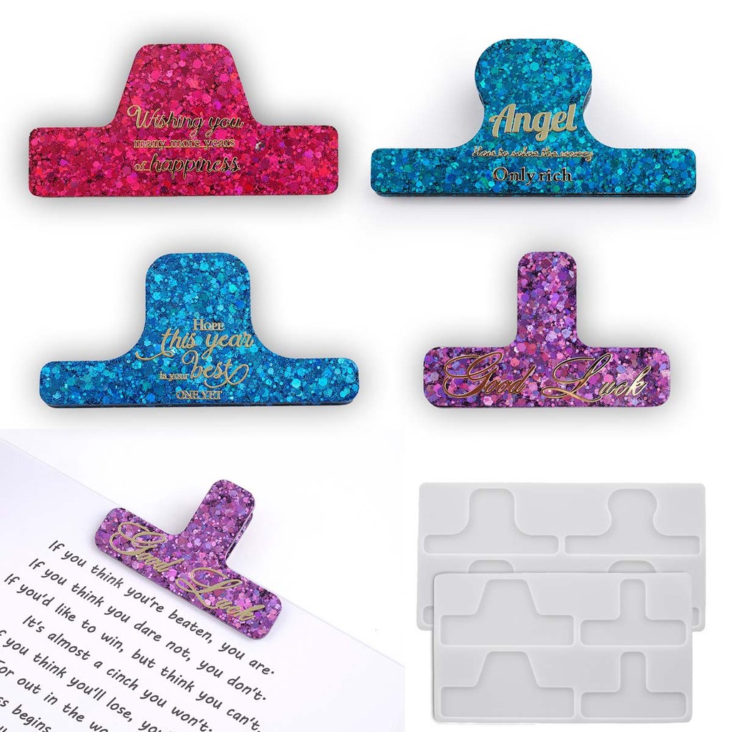 

Clamp Silicone Mold DIY Crystal Epoxy Resin Casting Molds Binder Clip Charms Office Decor Jewelry Craft Making Accessories
