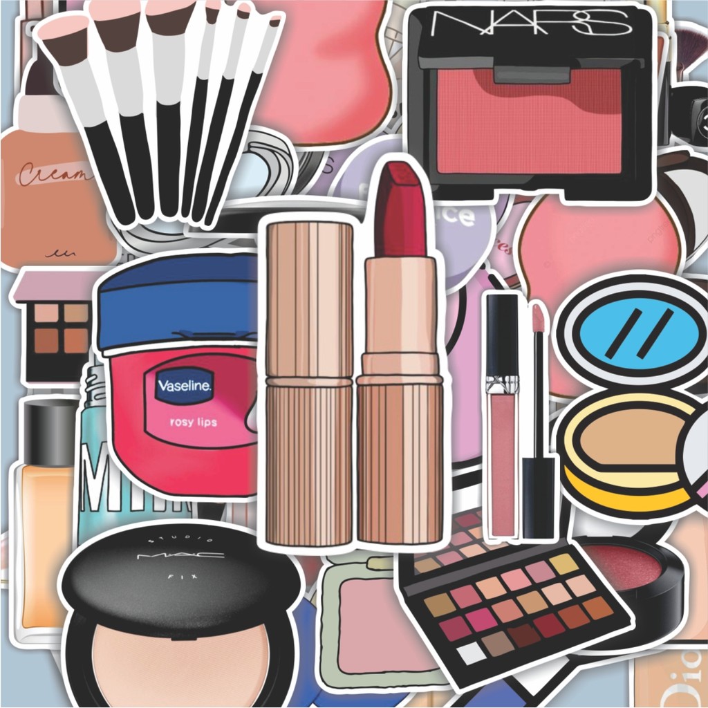 

100PCS Lucu Stiker Makeup Tools Stiker Aesthetic Stiker Anti Air Stikers Berperekat Waterproof sticker decal buat Motor Helm Buku Journal Koper Casing HP Laptop Botol Minum Hadiah anak