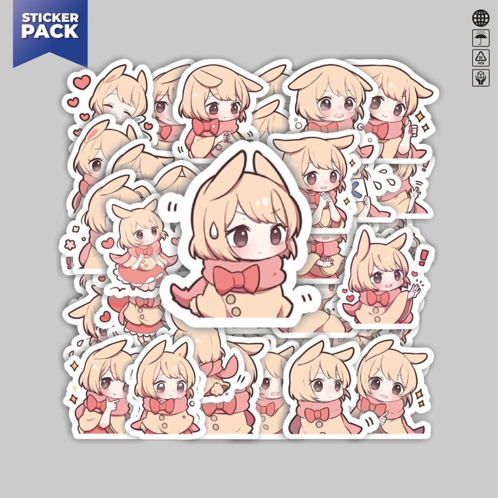 [100PCS]Stiker Pack Stiker Funny Character Cute Bunny Girl Aesthetic Vinyl Anti Air Dekorasi Sticker