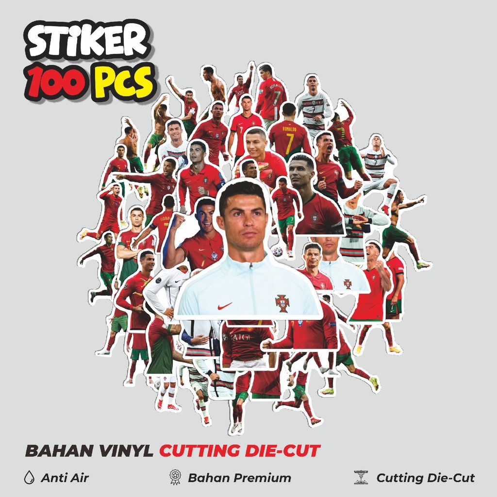 

Terbaru! 50 pcs Stiker CR7 Portugal V4 Dekorasi Lucu Kreatif untuk Notebook, Skateboard, HP