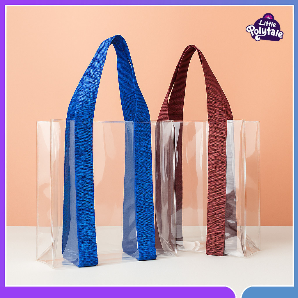 Tote Bag Transparan / Tas Mika Korea Tebal Tali Webbing / Tas Mika Transparan / Tota Bag Hampers Mik