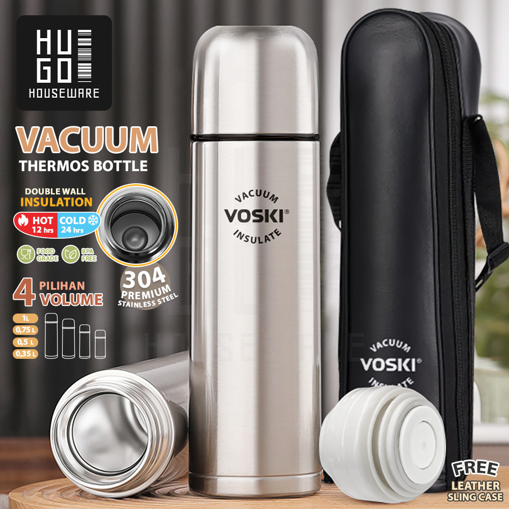 HUGO Termos Stainless Steel Tahan Panas Dingin 24 Jam Termos Air Panas Premium Quality