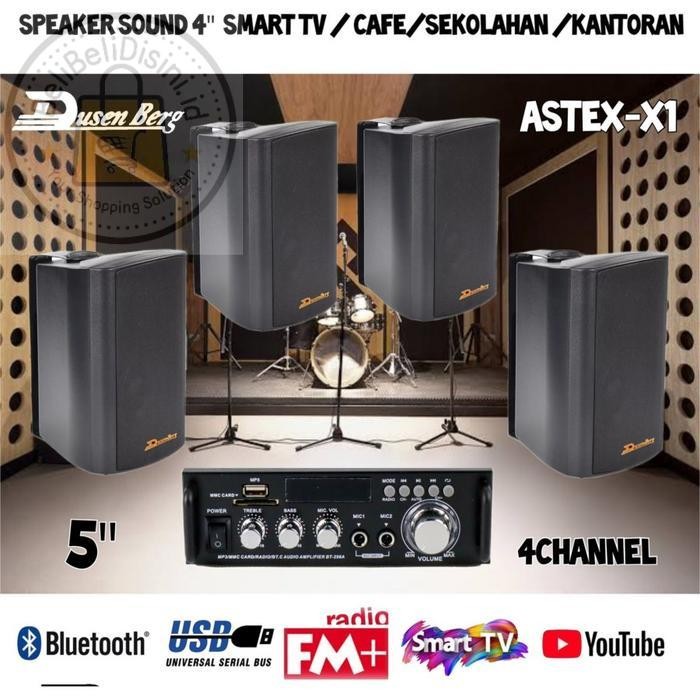 Paket 4 Speaker 5 Inch DUSENBERG Astex X 1, Cafe , Restoran - Bluetooh