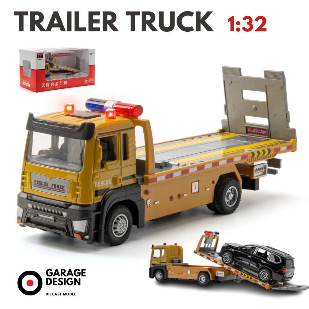 Miniatur Diecast Mobil Truck Trailer Pick Up 1:32 - Mobil Truk Trailer Pajangan Miniatur Hadiah