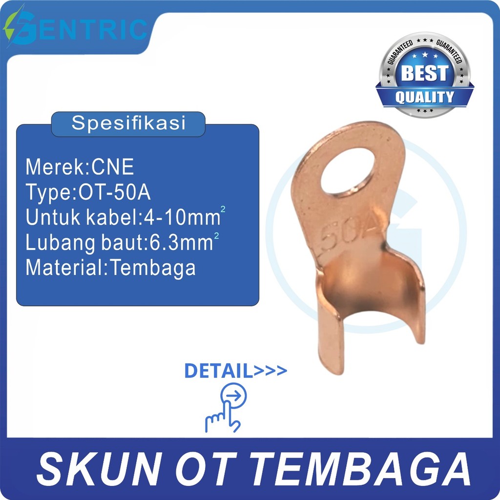 Skun Copper / Skun Kabel CU OT-50A FULL TEMBAGA BEST QUALITY.