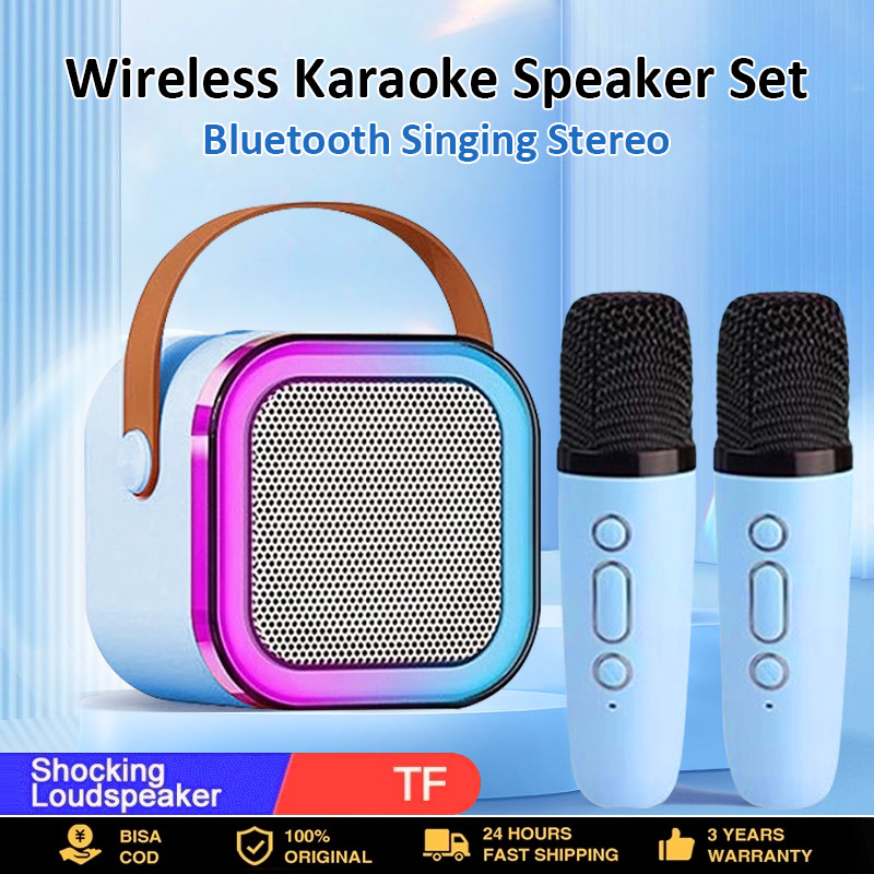 Speaker Bluetooth karaoke LED Gratis Mic
