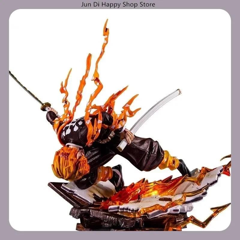 Demon Slayer Zenitsu Agatsuma Thunder Breathing PVC Anime Figure Model Statue Glowing Collection Des