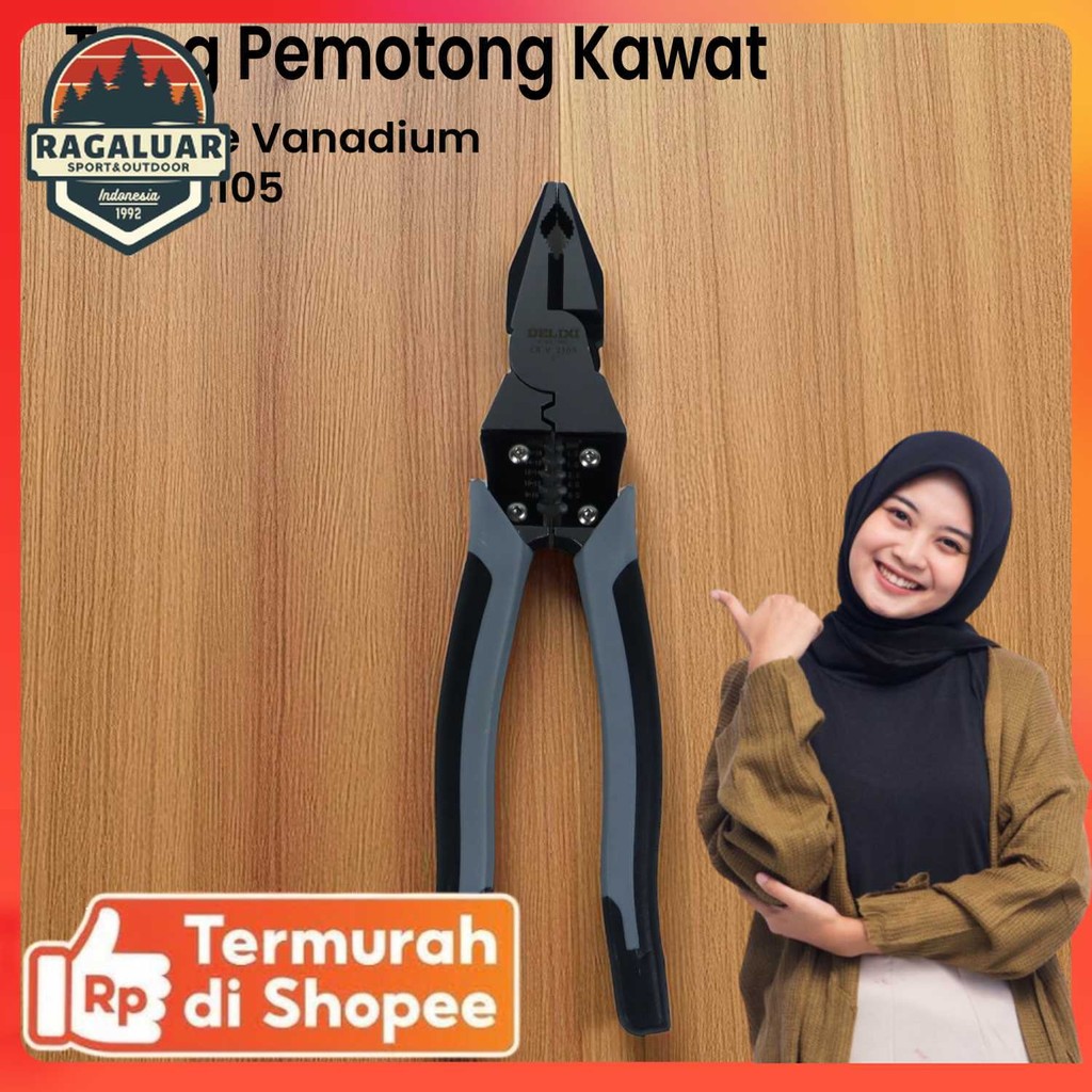 DELIXI Tang Pemotong Kawat CRV Multifungsi Wire Cutter 9 Inch - 2105