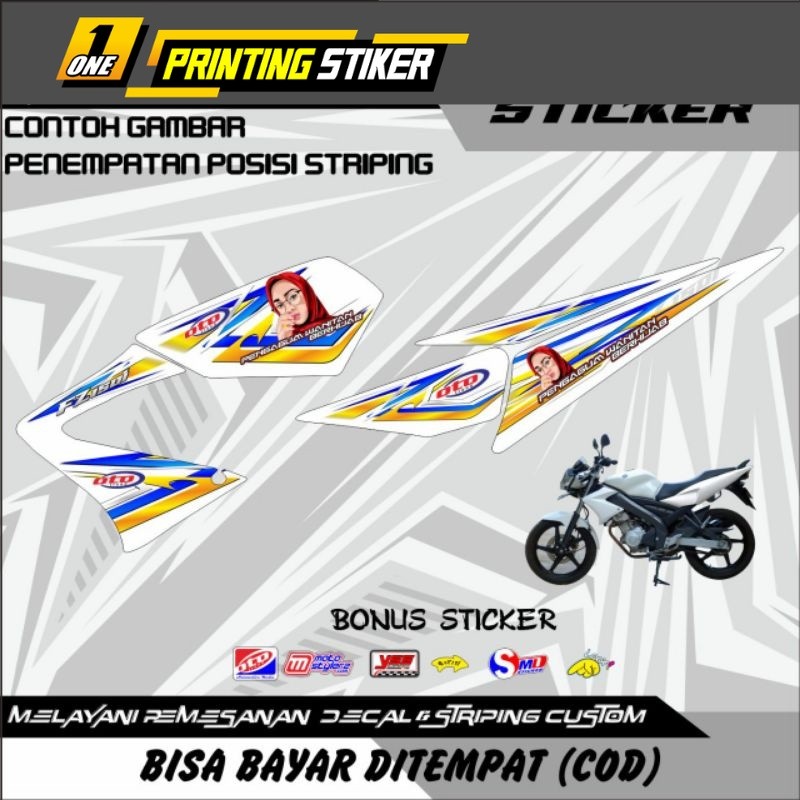 STRIPING VIXION LAMA VARIASI STICKER VIXION OLD WANITA HIJAB