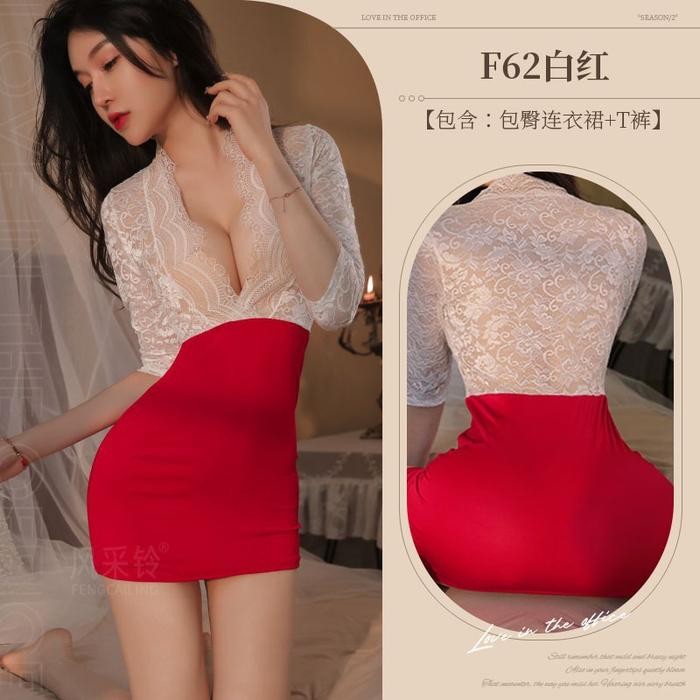 [New Arrival] LINGERIE SEKSI HOT SEXY SUSPENDER LINGERES DRESS BAJU MALAM SEKSI - MERAH PUTIH