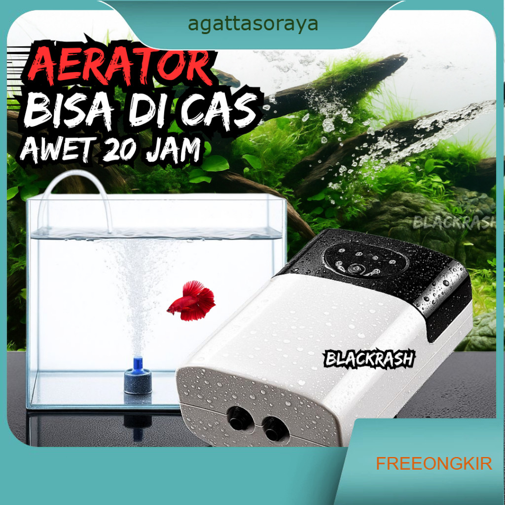 Aerator Charger Aquarium AC DC USB – Pompa Oksigen Portable Baterai Silent Hemat Listrik