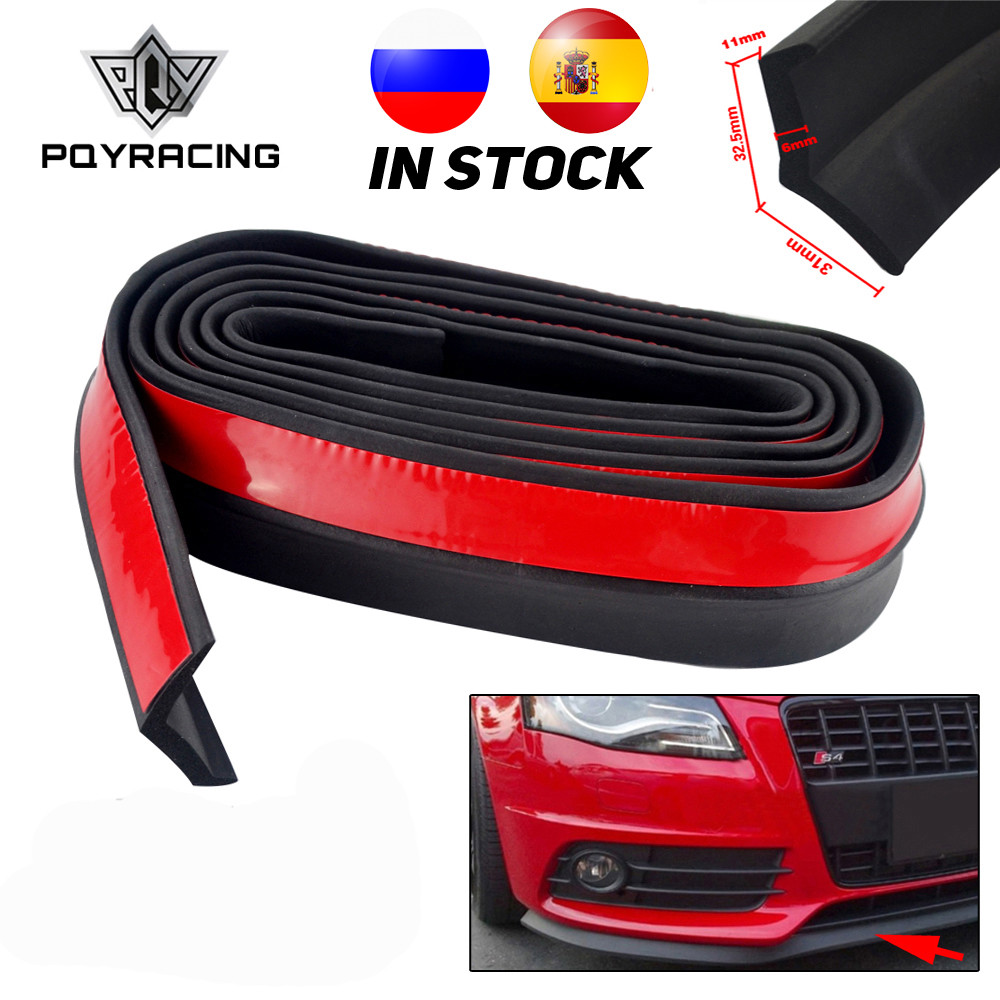 2.5M Car Bumper Lip Stickers Car Front Bumper Lip Rubber Car Bumper Protectors Exterior Mougs Bumper