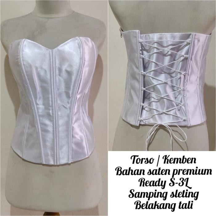 NEW DISKON~[Trand Fashion] Kemben Satin Rina Long Torso Tali Bustier Daleman Kebaya Super Jumbo - S,