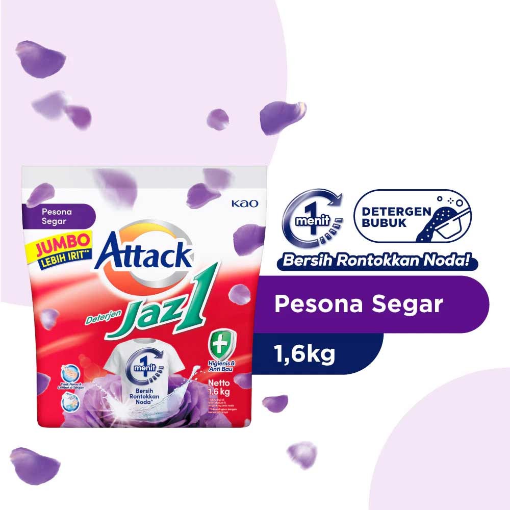KAO ATTACK DETERGENT POWDER JAZ 1 PESONA SEGAR 1.7/1.6kg