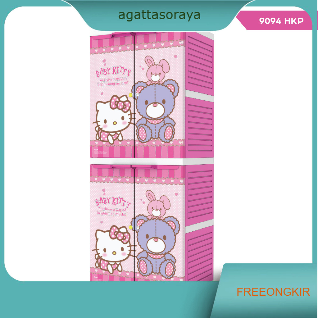 NAIBA - Lemari Pakaian Plastik Karakter Doraemon HelloKitty