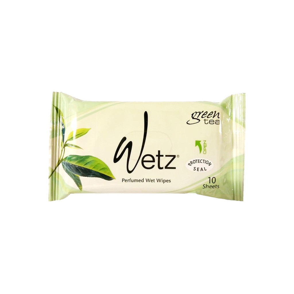 Wetz Natural Wet Wipes 10'S Green Tea