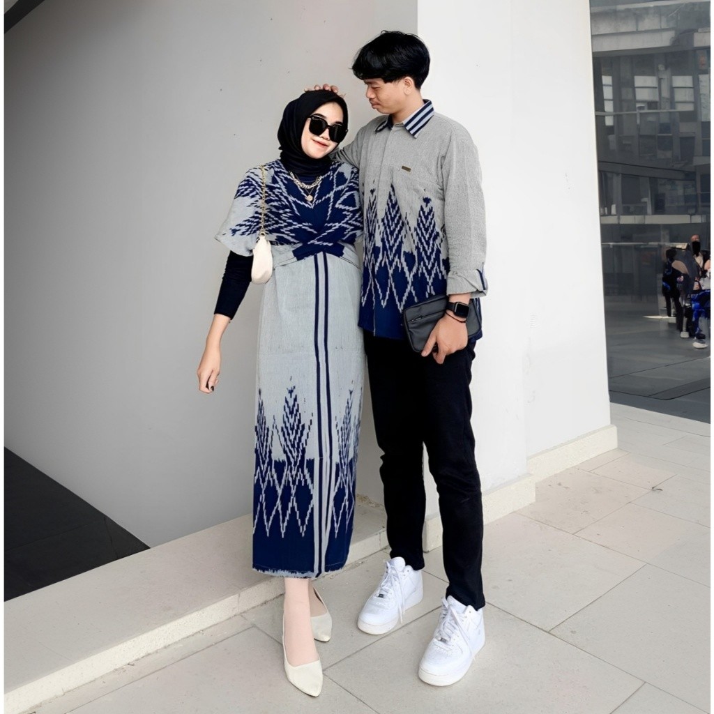 Baju Tenun Songket Couple Clara Etnick Setelan Kondangan Pernikahan Pria Batik Wanita Lebaran Modern