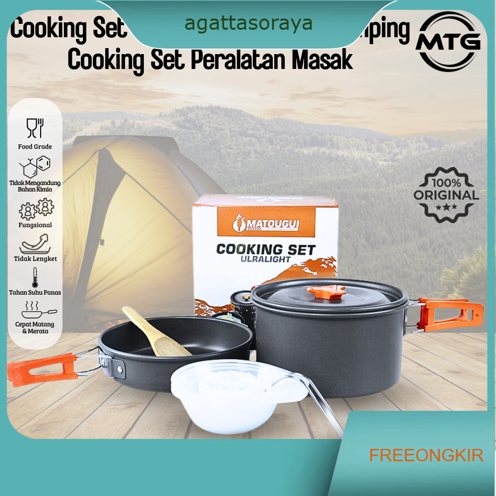 Cooking Set Panci SY-200 Alat Masak Camping Cooking Set Peralatan Masak Buat Anak Kos &Traveler