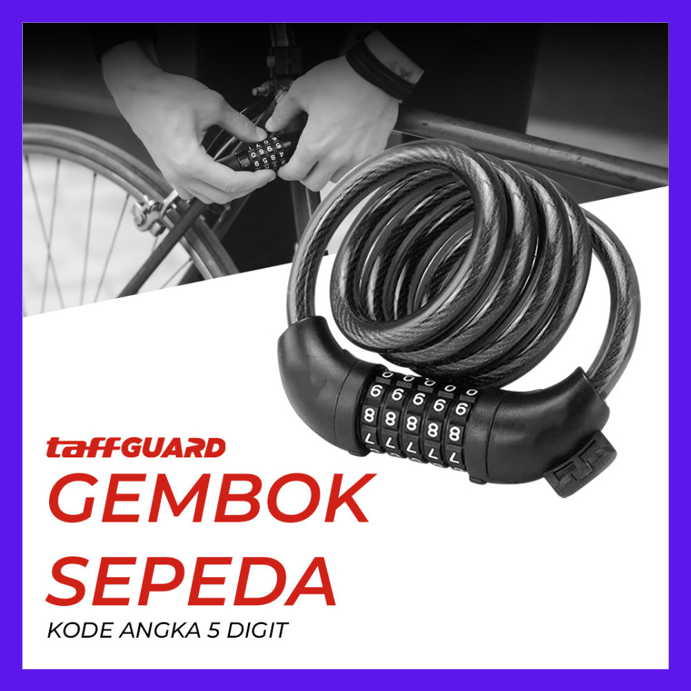 Piongpiaa - Gembok Sepeda Kode Angka 5 Digit /Kunci Gembok Rantai Sepeda/Sepeda Motor/Helm/Pagar Kod