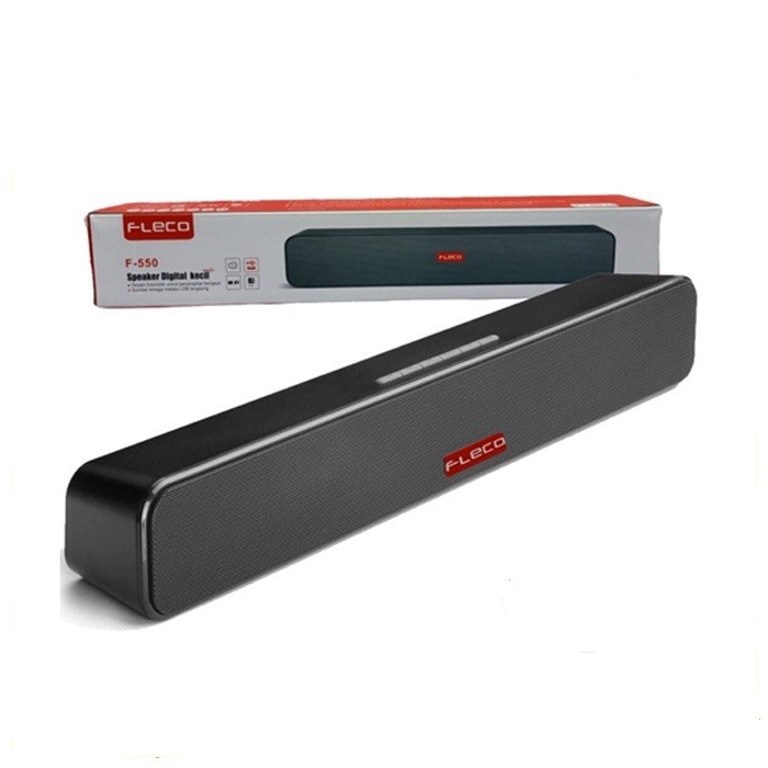 FLECO Speaker Digital Portable Komputer Fleco F-550 Soudbar Panjang Hitam