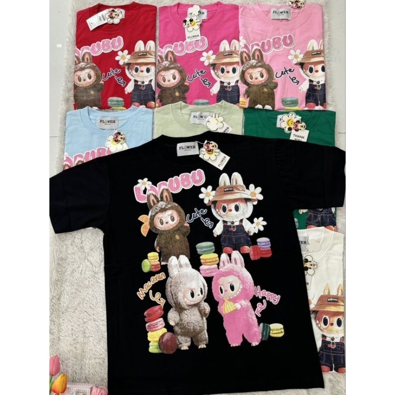 OT58 TERMURAH BAJU BANGKOK KAOS IMPORT POP MART LABUBU FALL IN WILD MERK  FLOWER / BAJU BKK  FIRST H