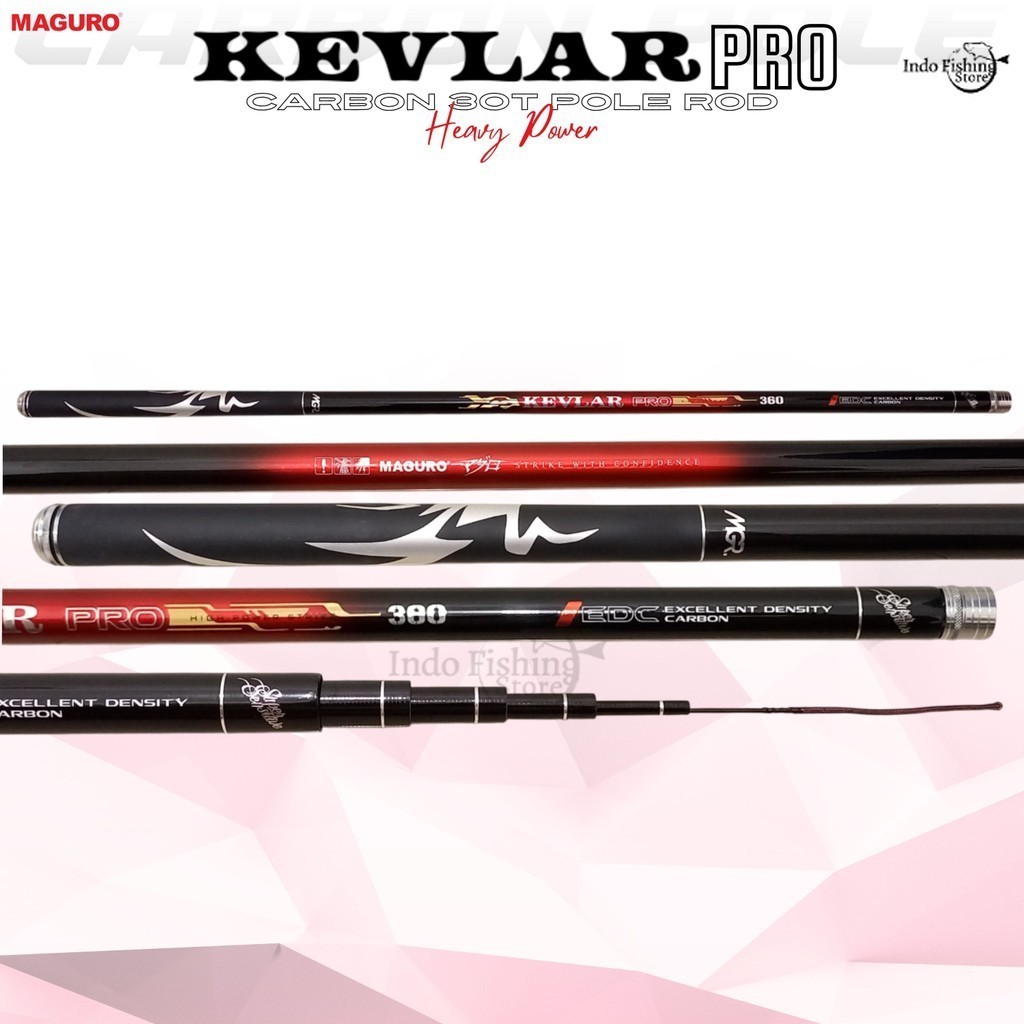 Indostar Surabaya Maguro Kevlar PRO NS Joran Tegek New Design High Concentrate Carbon Pole Heavy Dut