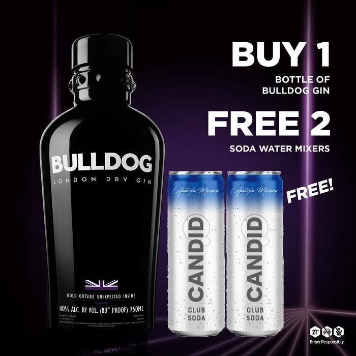 [  OLVERA  ]  Bulldog Dry Gin Buy 1 Bottle Free Soda Water