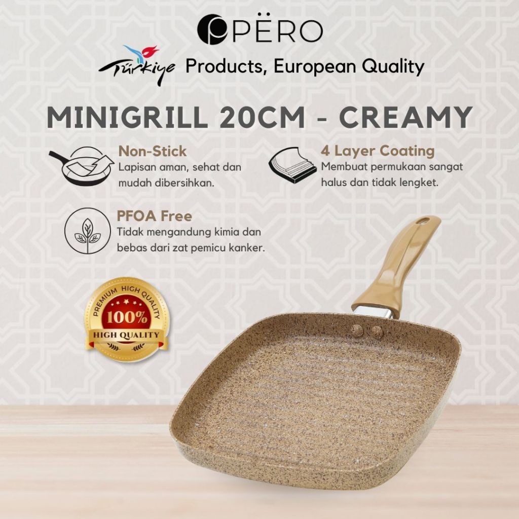New  Pero Grill Pan 20cm / Panci Wajan Panggang BBQ Anti Lengket Granite