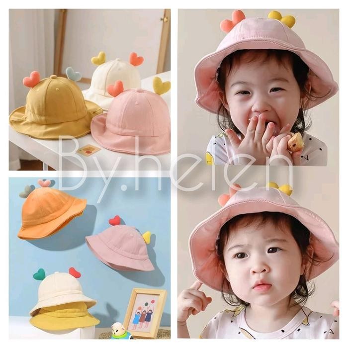 Topi Bayi Korea Style  Topi Bayi SarangHae import Topi Anak Perempuan - Pink