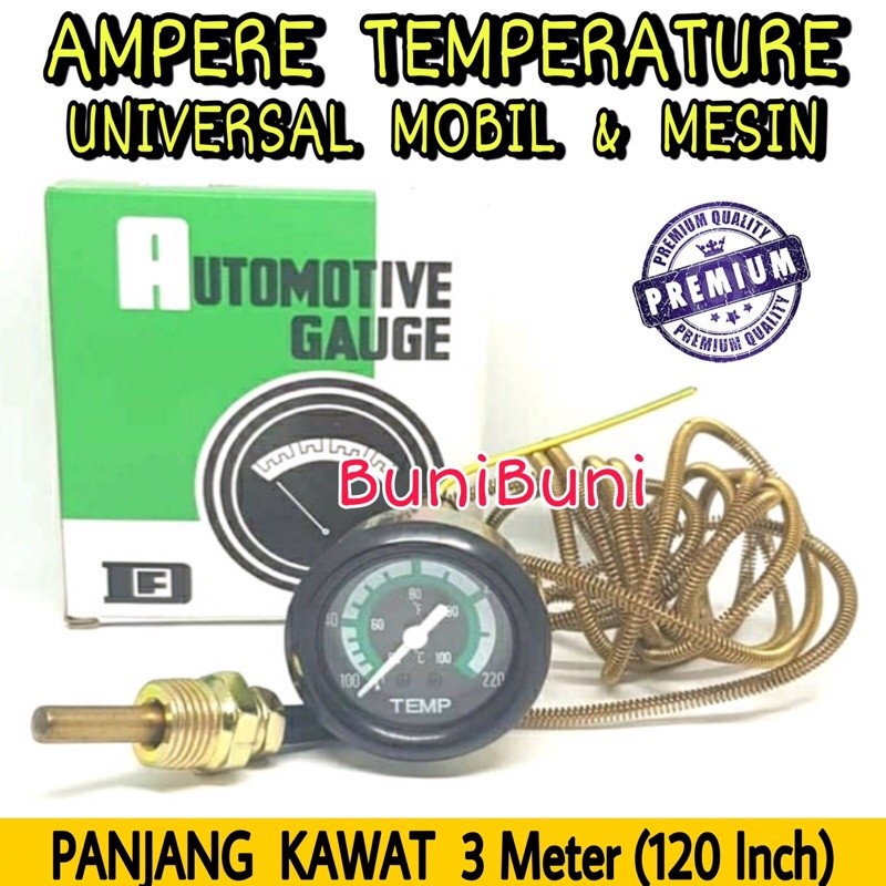 Ampere Temperatur / Ampere Panas / Meter Pengukur Suhu Air Untuk Mobil & Mesin Universal