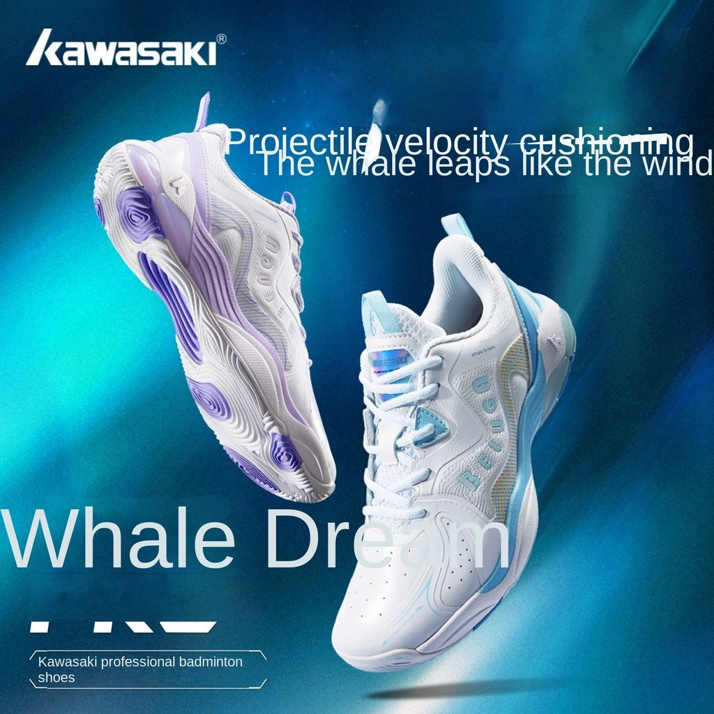 Sepatu Bulu Tangkis Kawasaki Whale Dream Pro Pria Wanita Anti Selip