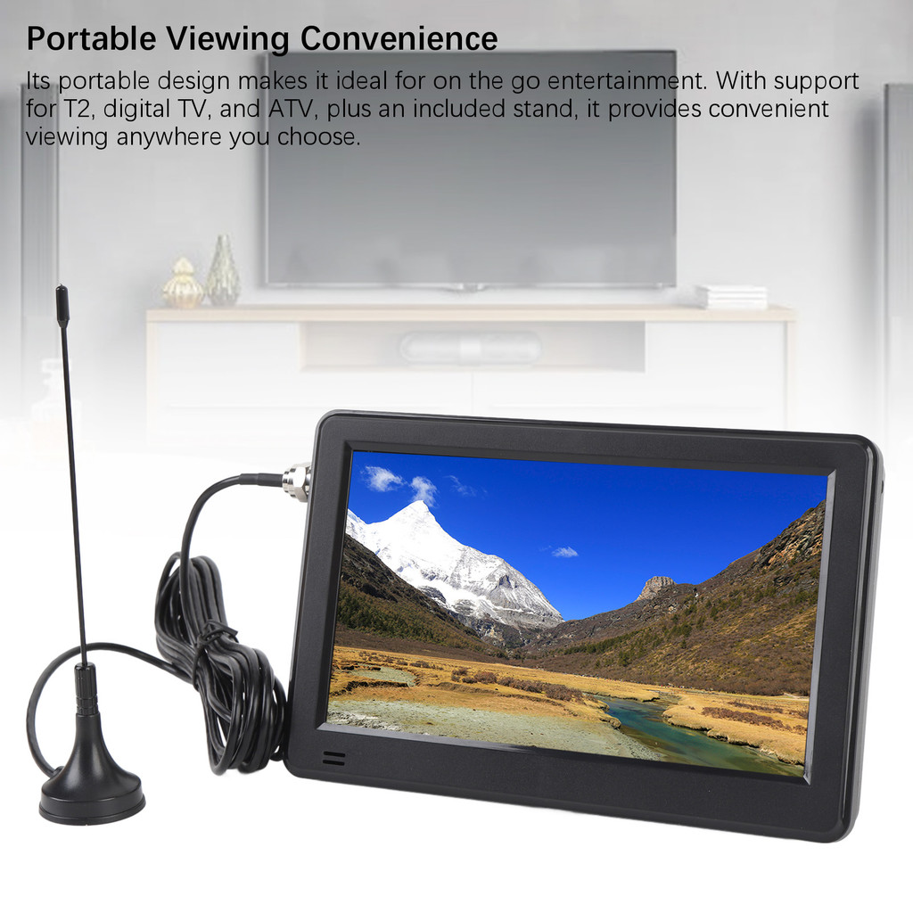 6 Inch Pocket Digital Television Small Digital TV Radio USB Port Tuner Color TFT LED with Antenna fo