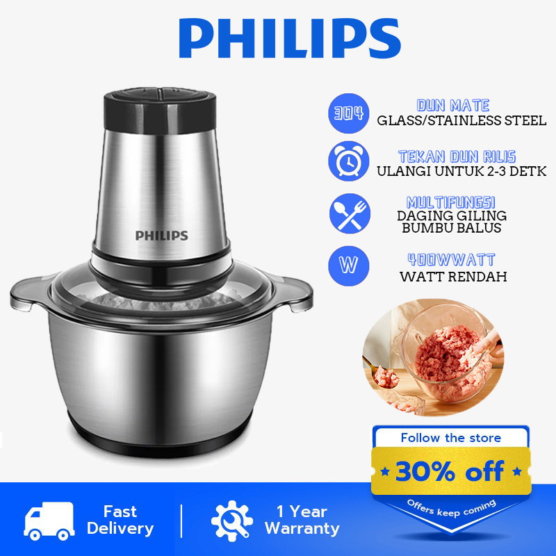 【10.10 PROMO】BLENDER CHOPPER PHILIPS PENGGILING DAGING SERBAGUNA PHILIPS 2L 400W HD2539