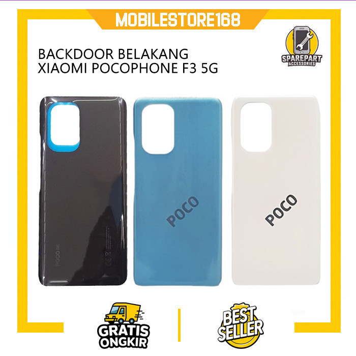 TUTUP BELAKANG BACKDOOR BACKCOVER BACK CASING POCO F3 5G BACK GLASS ORIGINAL