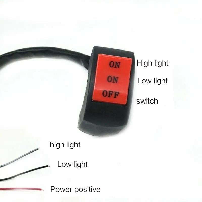 Saklar Dimmer Lampu 2 Mode Stang Motor ON ON OFF 3 Kabel Tombol Hi-Lo Dimmer