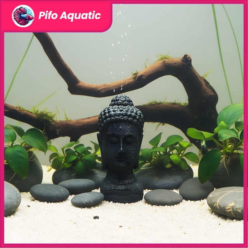 Hiasan Aquarium Patung Budha Resin Mini Dekorasi Akuarium Aquascape Ikan Hias Pifo
