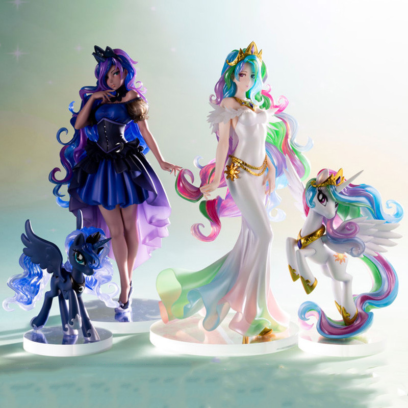 23cm Kotobukiya My Little Pony Princess Celestia Luna My Little Pony Bishoujo PVC Action Figure Anim