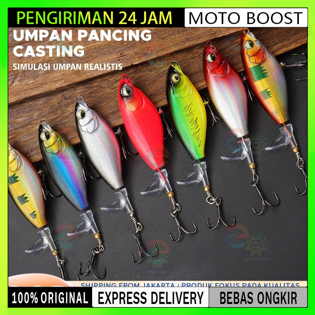 COD Pancing Ikan  14g/9cm Umpan Casting Putar Ekornya Lure Umpan Bentuk Ikan