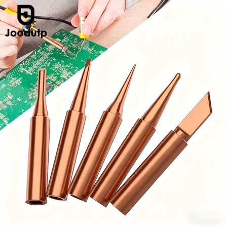 JOODUTP 5PCS Ujung Solder Logam Tembaga / Mata Solder Station Tembaga Murni / Mata Solder Tembaga
